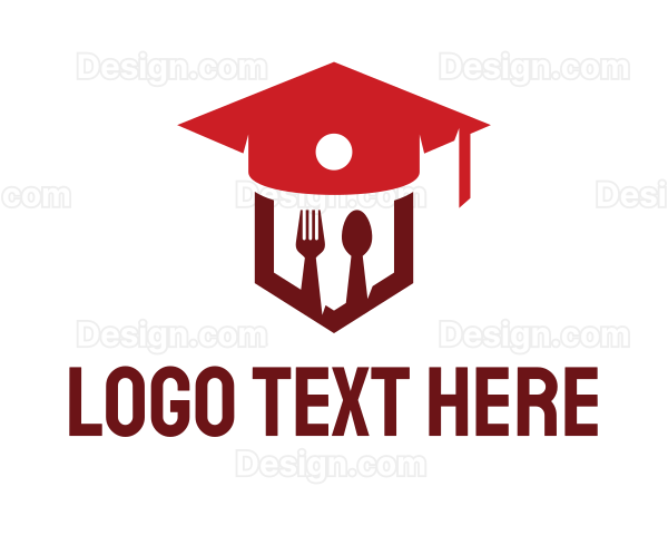 Graduation Hat Cutlery Logo