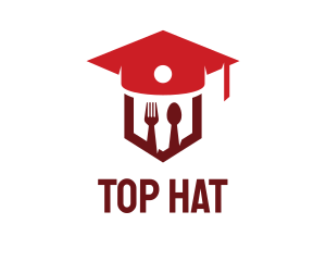 Graduation Hat Cutlery logo design