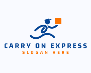 Courier Express Delivery Man logo design