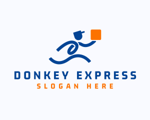 Courier Express Delivery Man logo design