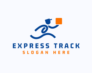 Courier Express Delivery Man logo design