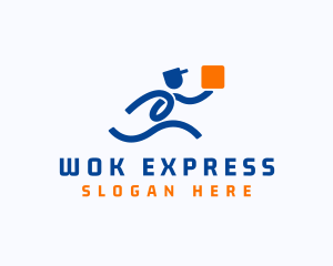 Courier Express Delivery Man logo design