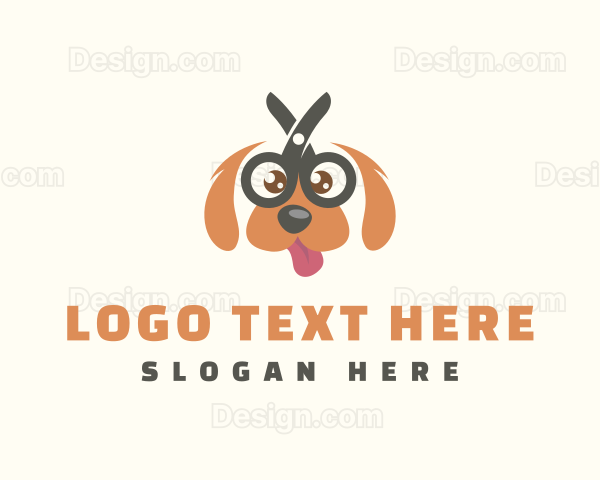 Grooming Scissors Pet Dog Logo