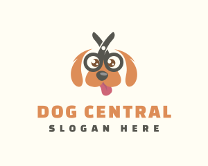 Grooming Scissors Pet Dog logo design