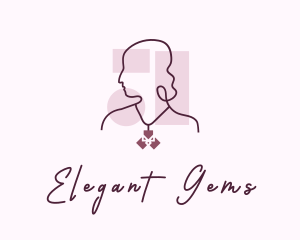 Lady Gem Necklace logo design