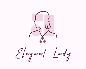 Lady Gem Necklace logo design