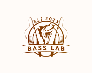 Sea Bass Fishing Rod logo design