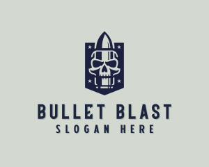 Skull Bullet Milita logo design