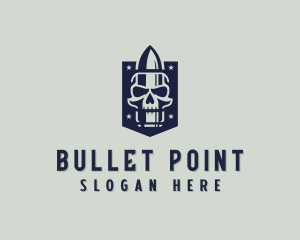 Skull Bullet Milita logo design