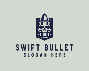 Skull Bullet Milita logo design