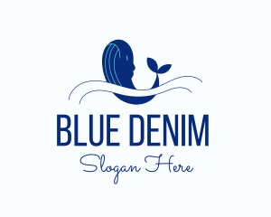 Blue Humpback Whale logo design