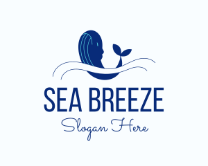 Blue Humpback Whale logo design