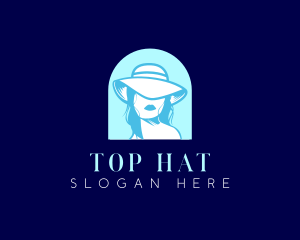 Woman Stylist Hat logo design