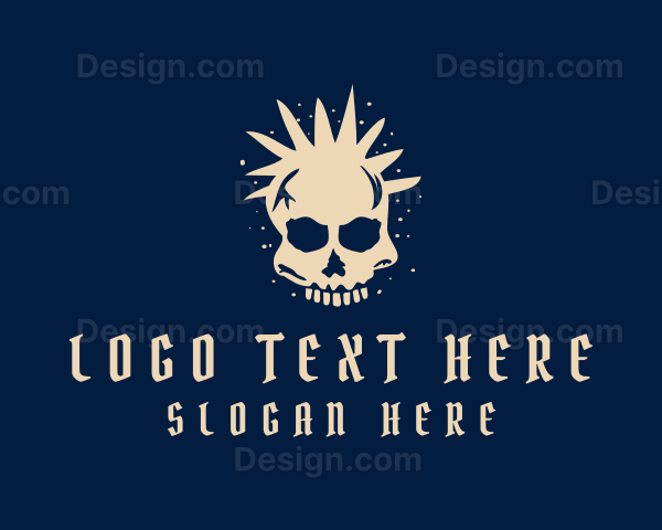 Grunge Punk Skull Logo