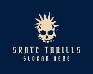 Grunge Punk Skull  logo design