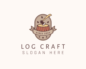 Lumber Logging Stump logo design