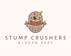 Lumber Logging Stump logo design