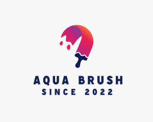 Gradient Paint Brush logo design