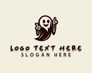 Creepy Halloween Ghost logo
