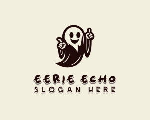 Creepy Halloween Ghost logo design