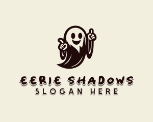 Creepy Halloween Ghost logo design