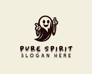 Creepy Halloween Ghost logo design