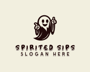 Creepy Halloween Ghost logo design