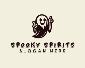 Creepy Halloween Ghost logo