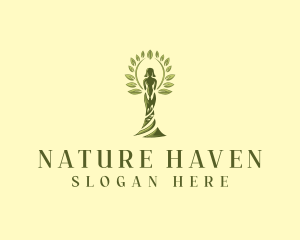 Woman Tree Nature logo design