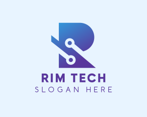 Electric Tech Letter R  logo design