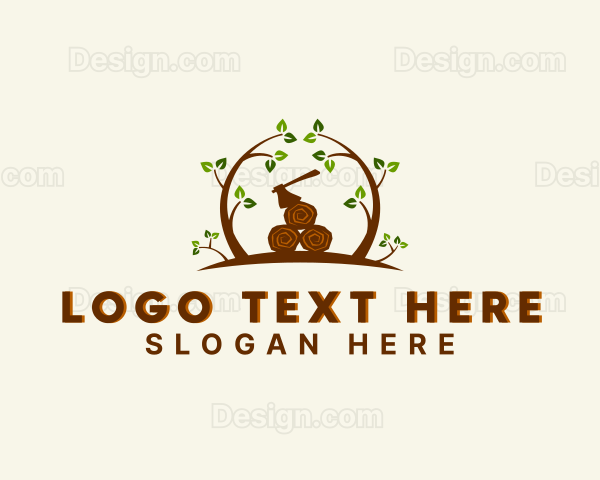 Wood Axe Woodworking Logo