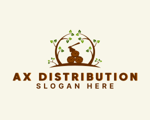 Wood Axe Woodworking logo design