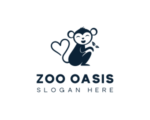 Heart Monkey Wildlife Zoo logo design