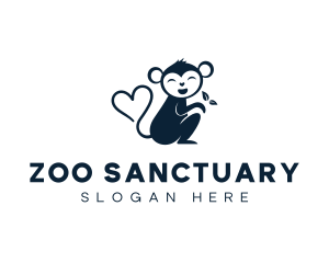 Heart Monkey Wildlife Zoo logo design