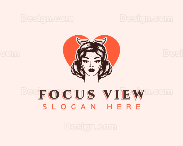 Pinup Beauty Woman Logo