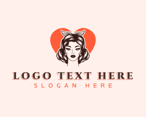 Pinup Beauty Woman logo