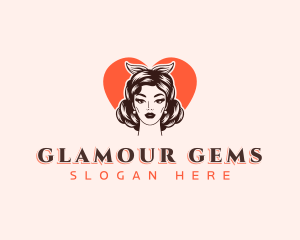 Pinup Beauty Woman logo design