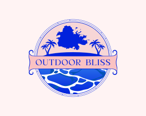 Antigua Beach Island logo design