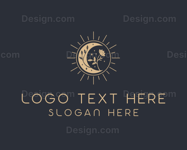 Floral Crescent Moon Logo