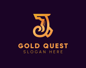 Gold Seahorse Deluxe logo design