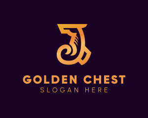 Gold Seahorse Deluxe logo design