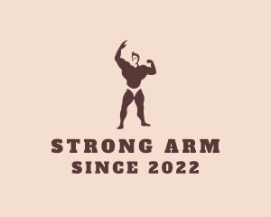 Strong Muscular Man  logo design