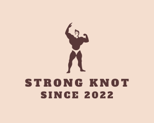 Strong Muscular Man  logo design