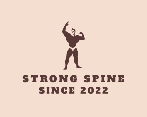 Strong Muscular Man  logo design