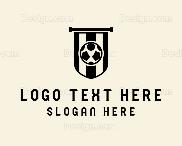 Soccer Ball Flag Logo