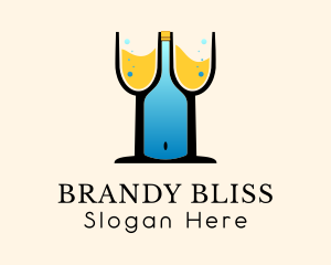 Wine Bottle Boob logo design