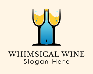 Wine Bottle Boob logo design