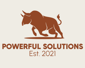 Brown Bison Animal logo design