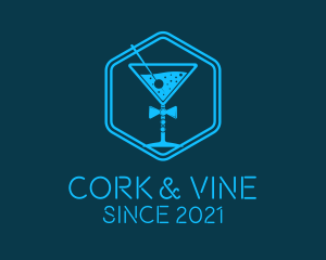 Blue  Gentleman Cocktail logo design