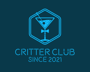 Blue  Gentleman Cocktail logo design